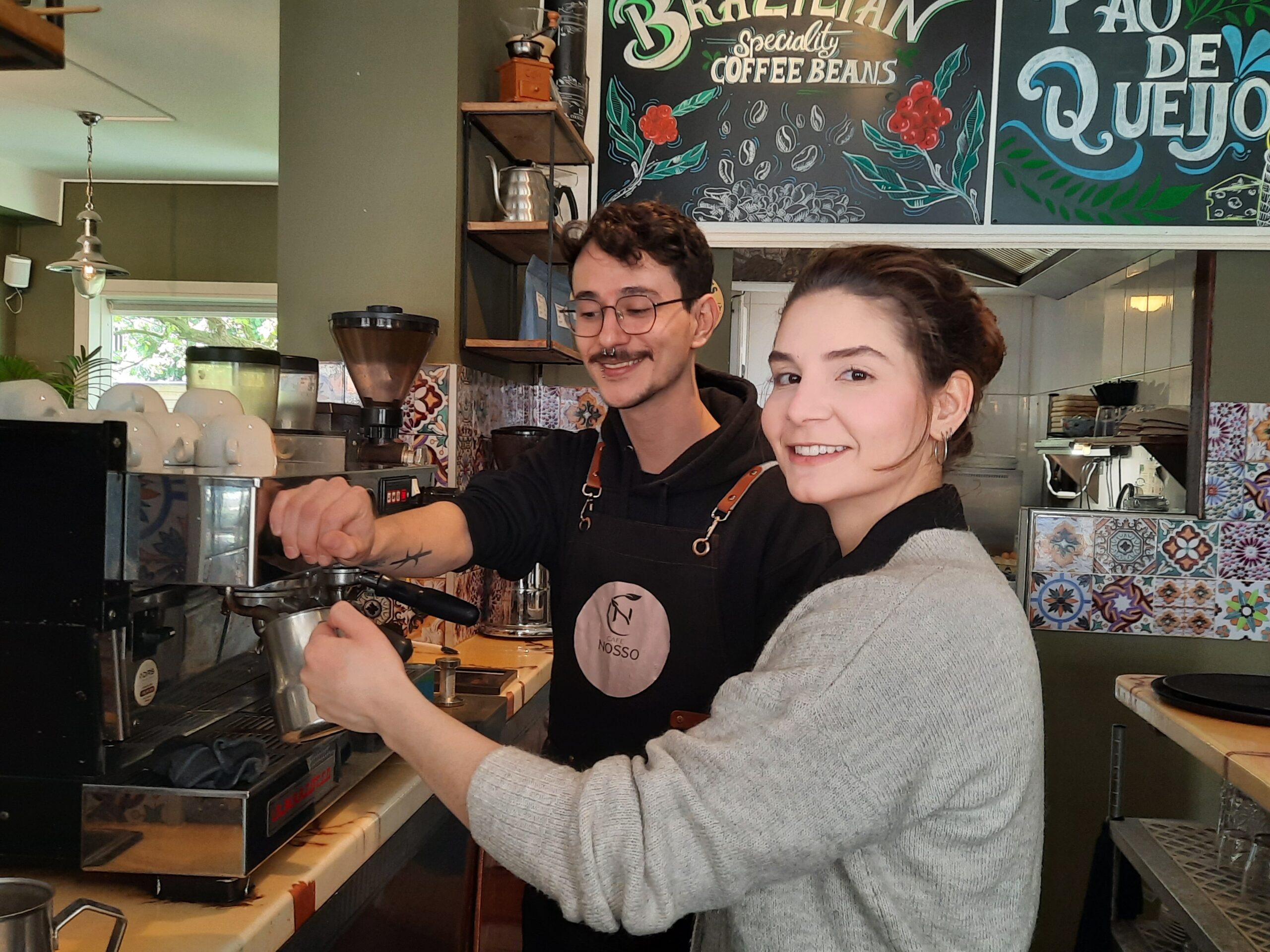 Café Nosso baristas preparing coffee